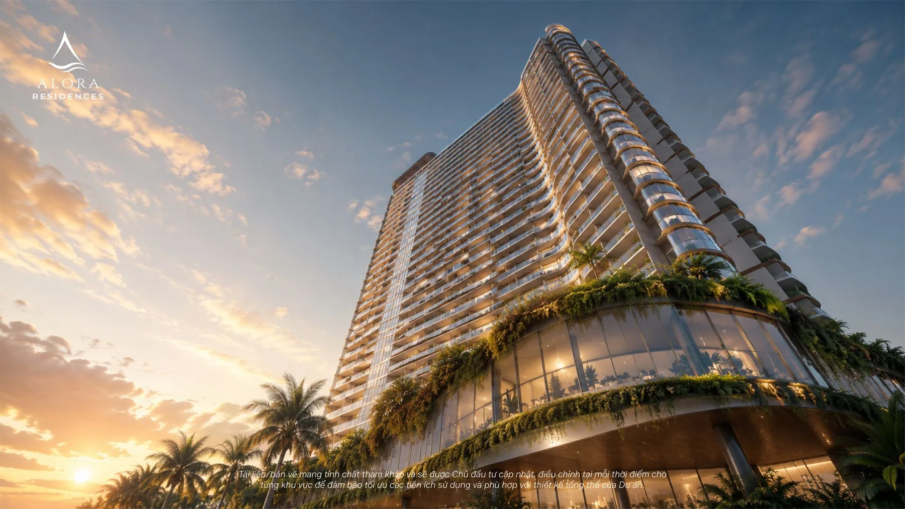 Phối cảnh toàn cảnh toà Alora Residences