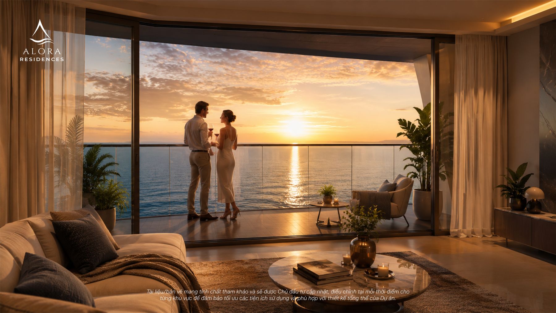 Không gian sinh hoạt chung tầng 3 Vega Alora Residences